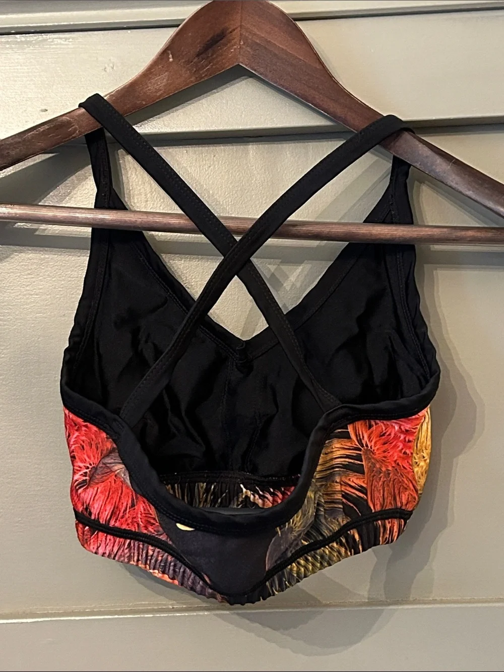 Emily Hsu Designs Firebird Sports Bra Cross Back Yoga Gym Workout Size Small